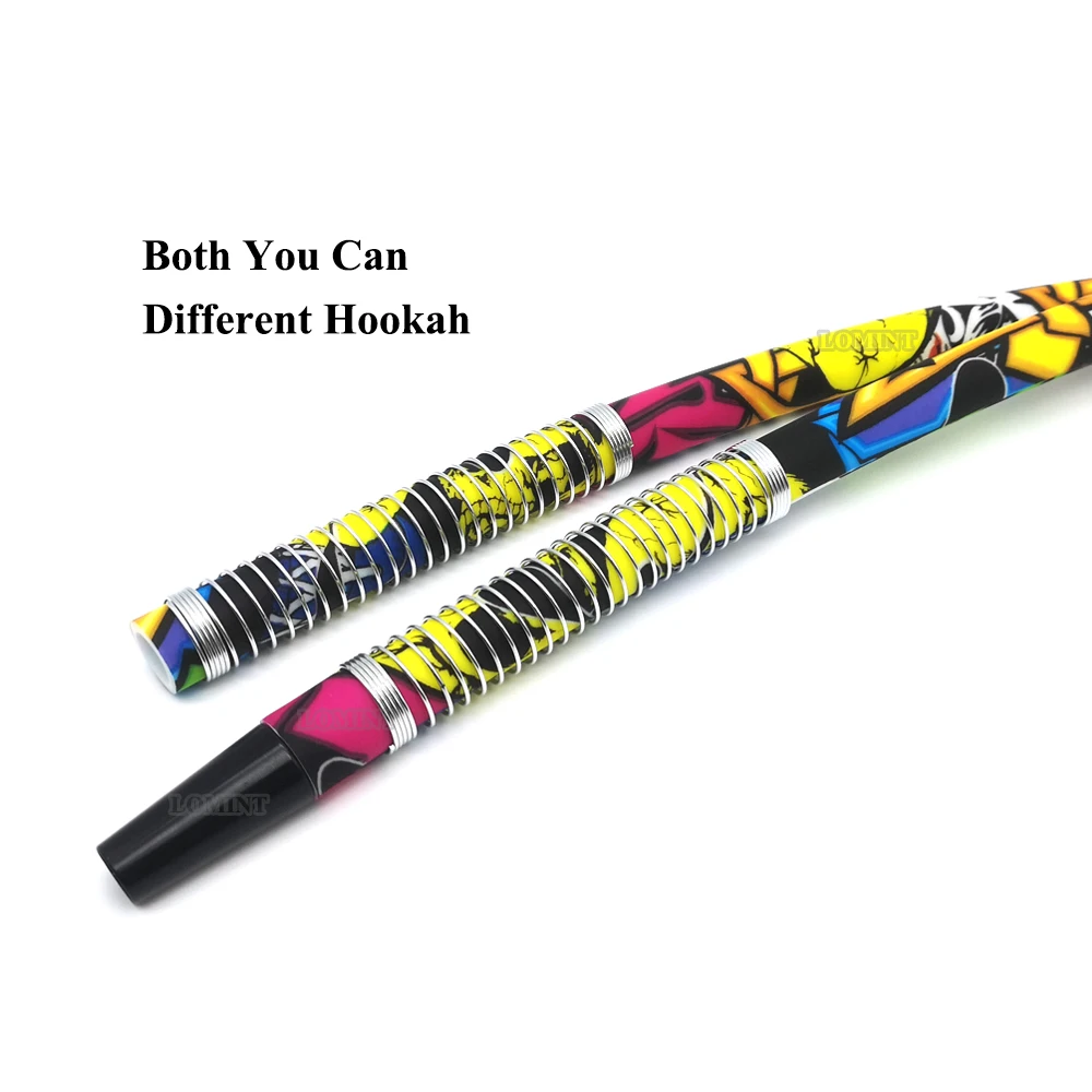 Hookah Accessories Hookah Mouthpieces LOMINT Cool Nice Colorful Soft Touch Hookah Hoses With Aluminum Handle Mouthpiece Highly Elastic Spring LM-H061