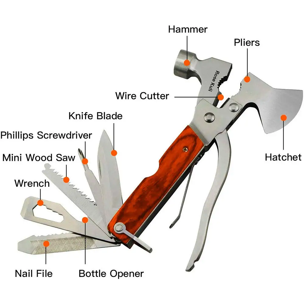Портативный многофункциональный инструмент многофункциональный карманный инструмент с топором молоток плоскогубцы для кемпинга альпинизма открытый выживания оборудования