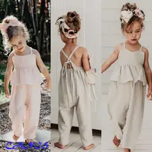 Новинка; летняя одежда для маленьких девочек; праздничный комбинезон с оборками; комбинезон; боди; цельнокроеная одежда; пляжный костюм; Прямая поставка