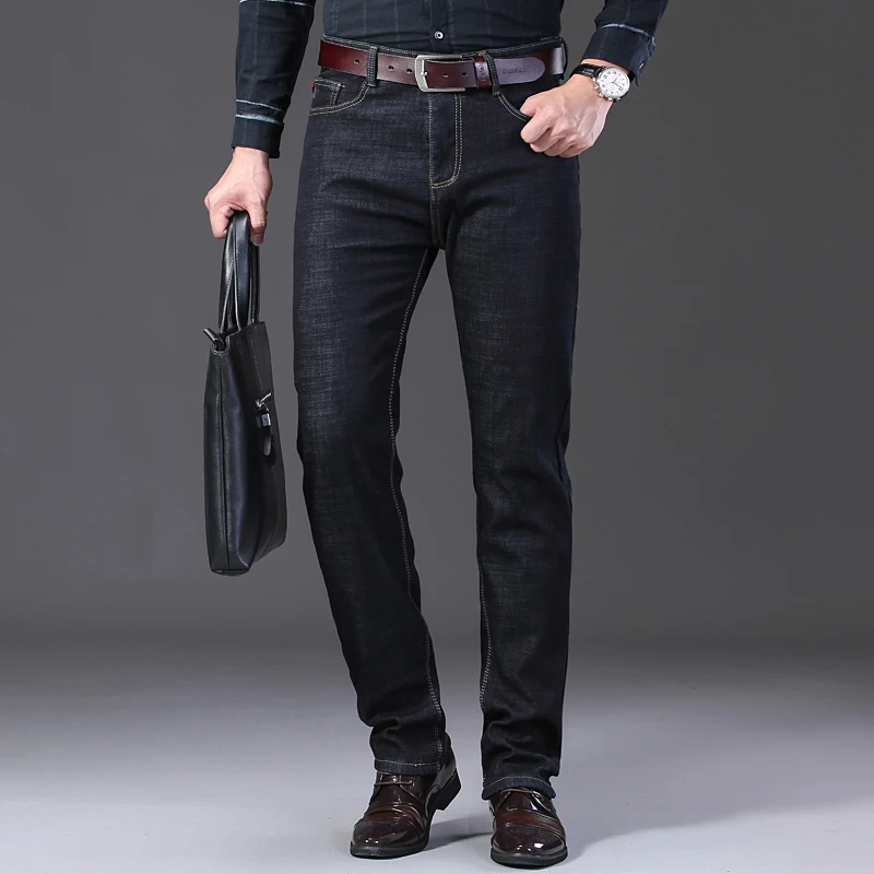 Джинсы Homme обтягивающие зимние джинсы для мужчин брюки Spijkerbroeken Heren деним черный байкер стрейчевый Облегающий Брюки теплые мужские джоггеры