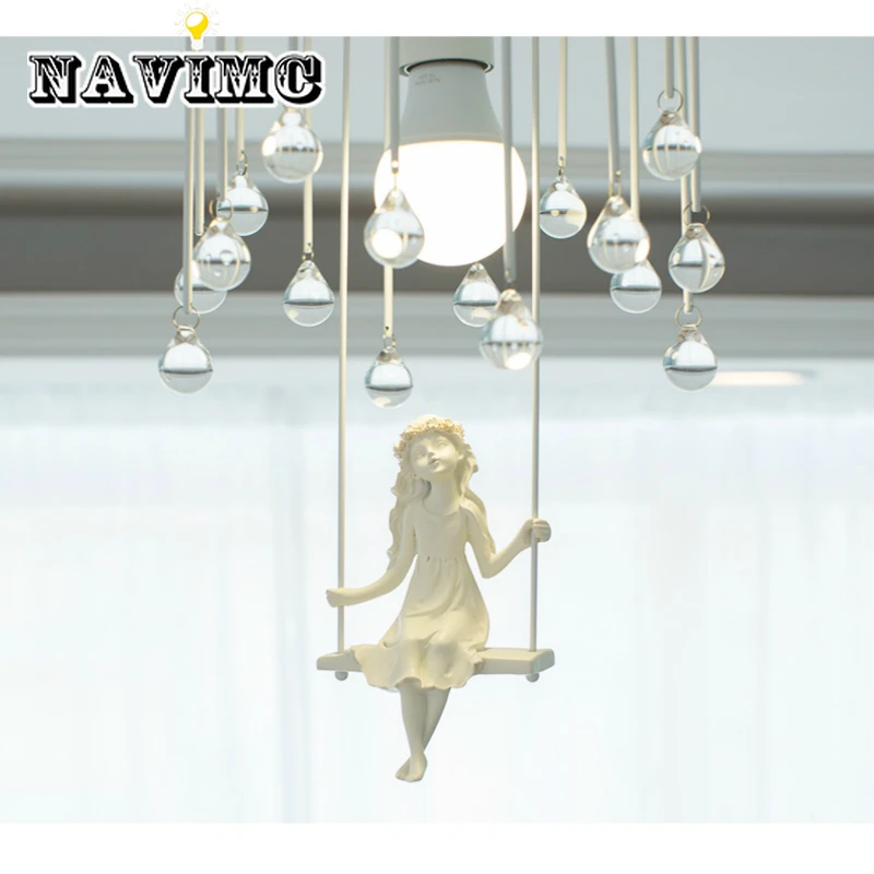 

Nordic Style Creative Angel Art Home Decoration Ceiling Lamp for Bedroom Study Children's Room