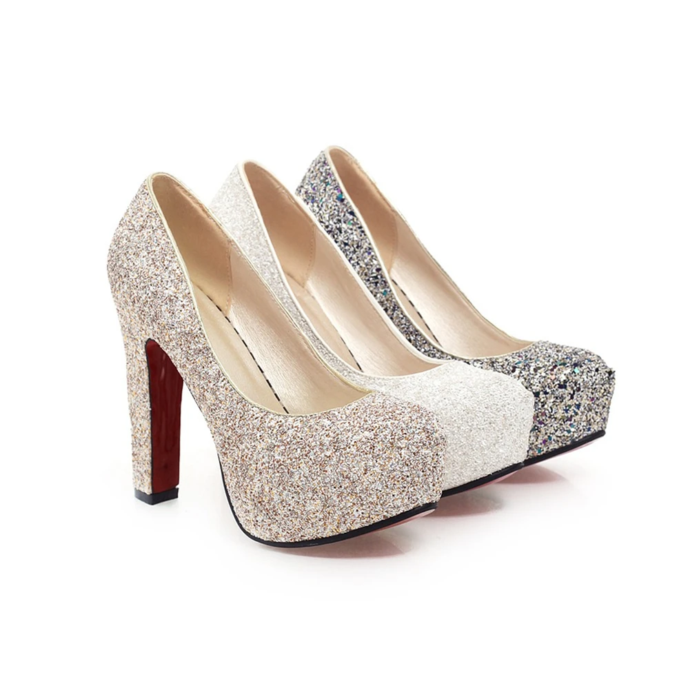 BONJOMARISA New 33-43 Sweet Shallow Bride Shoes Woman Wedding Party Shining Shoes Ladies White High Heels Pumps Women 2019 BONJOMARISA New 33-43 Sweet Shallow Bride Shoes Woman Wedding Party Shining Shoes Ladies White High Heels Pumps Women 2019