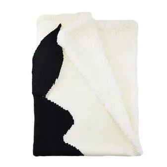black with velvet Детское одеяло с милым кроликом и животным узором; одеяло для коляски; мягкое теплое Вязаное детское банное полотенце; детское постельное белье; s - Цвет: black with velvet