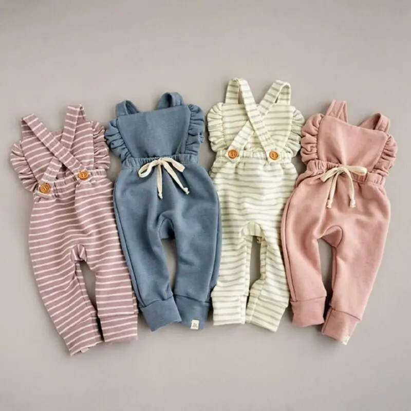 Canis/Летняя Одежда для новорожденных девочек Комбинезон в полоску Модный комбинезон с ремешком