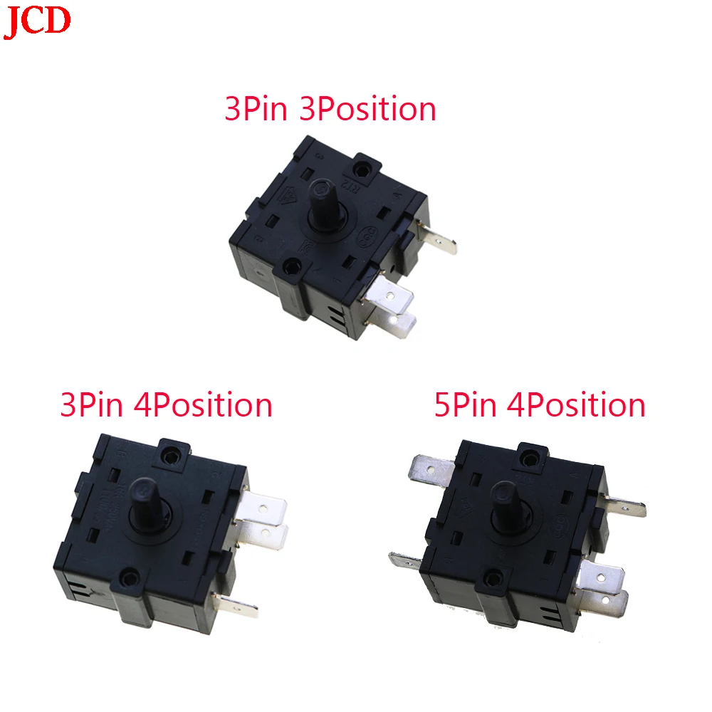 1PCS Electric Room Heater 3 Pin 5Pin Rotary Switch Selector AC 250V 16A NEW 