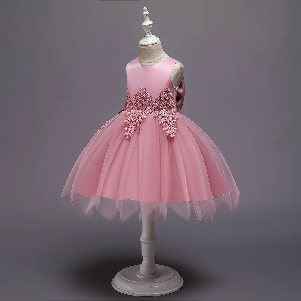 It's Yiya/платье с цветочным узором для девочек г., рождественские Бальные платья с круглым вырезом, элегантные платья для первого причастия с большим бантом для девочек 183