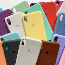 Official original silicone case for iphone 6 6S 7 8 Plus Xs max XR X full cover with logo case for iPhone 11 Pro Max back cover