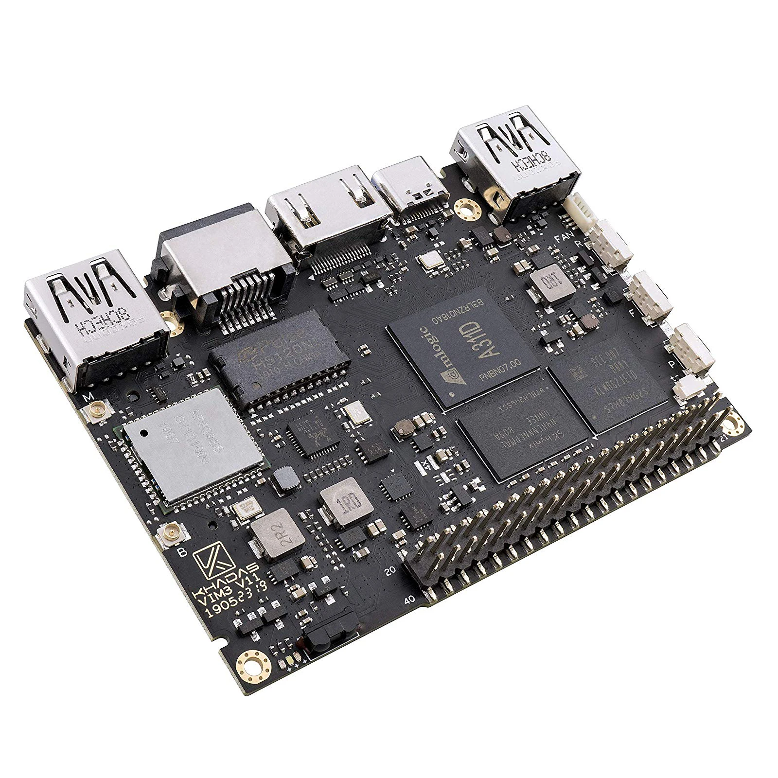 Aishark Khadas VIM3 Basic/Pro Amlogic A311D SBC с 5,0 топами NPU одноплатный компьютер