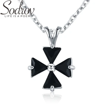 

SODROV 2019 New Romantic 925 Sterling Silver Jewelry Butterfly Necklace for Women Black Spine Female Gift K017