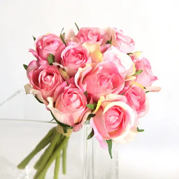 

11PCS/Set Artificial Flower Roses Wedding Decoration Silk Rose Flower For Home Party Decoration Fake Rose Flower Bouquet