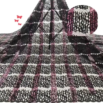 

Cassiel African Embroidery French Net Lace with Sequins Tulle Mesh Lace Fabric For Wedding Used Lady Dress