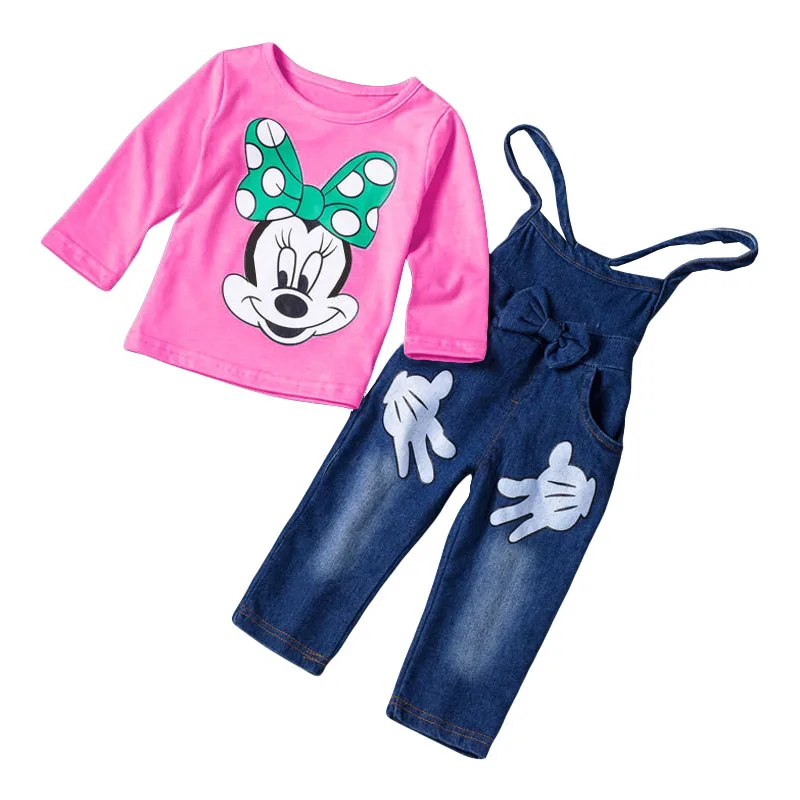 Одежда для малышей, комплект одежды для маленьких девочек, весенне-осенняя одежда для новорожденных повседневный комплект из 2 предметов детский спортивный костюм одежда для малышей - Цвет: Rose