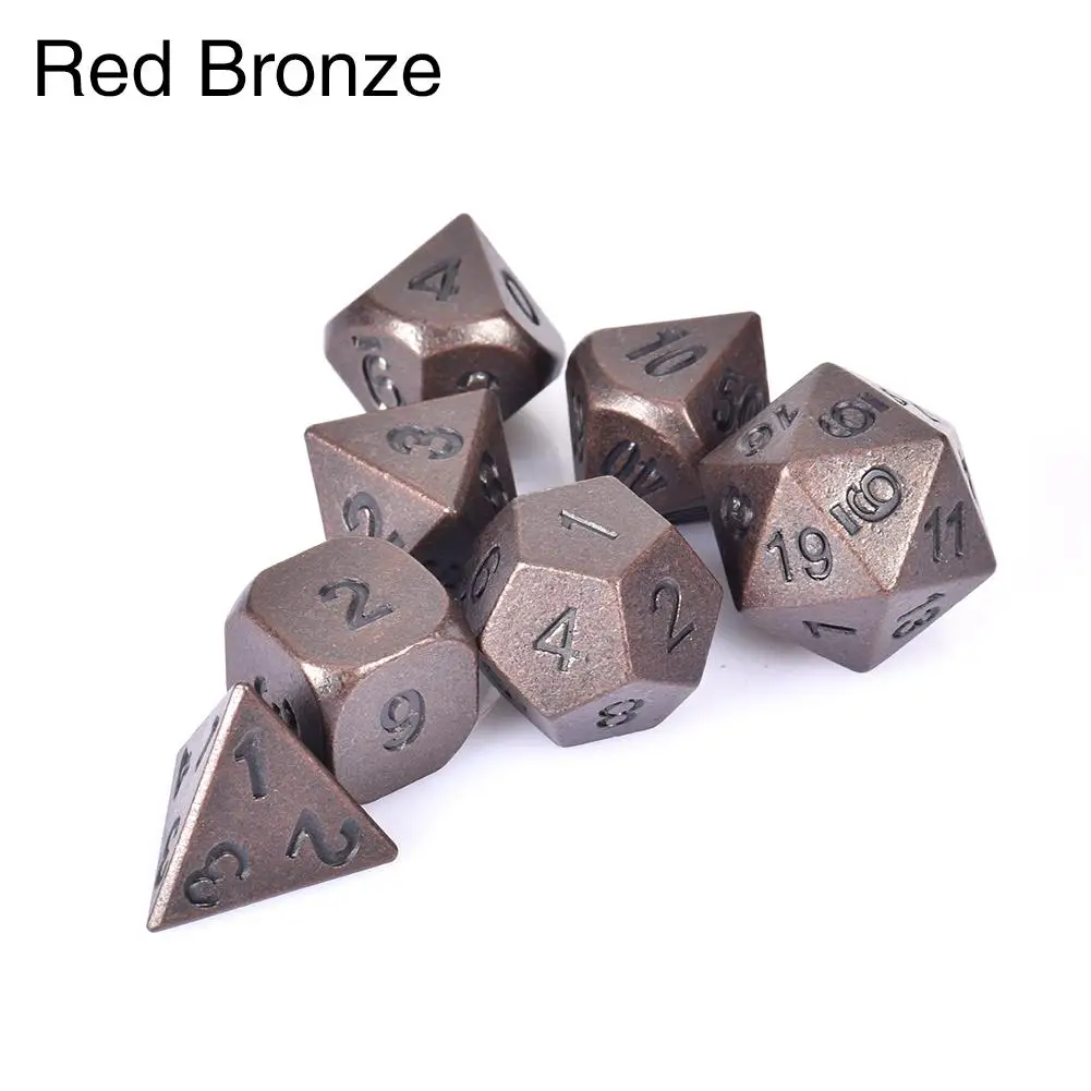 Red Подземелья и Драконы 7 шт./компл. Творческий ролевая игра в кости D& металлические игральные кубики DND разных Цвет - Цвет: Red