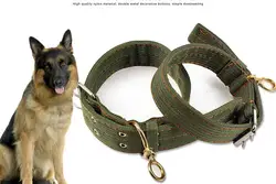 Товары для домашних животных Военная Зеленая собака ожерелье Большая Собака Золотой мод Хаски нейлоновая собака ожерелье есть два размера