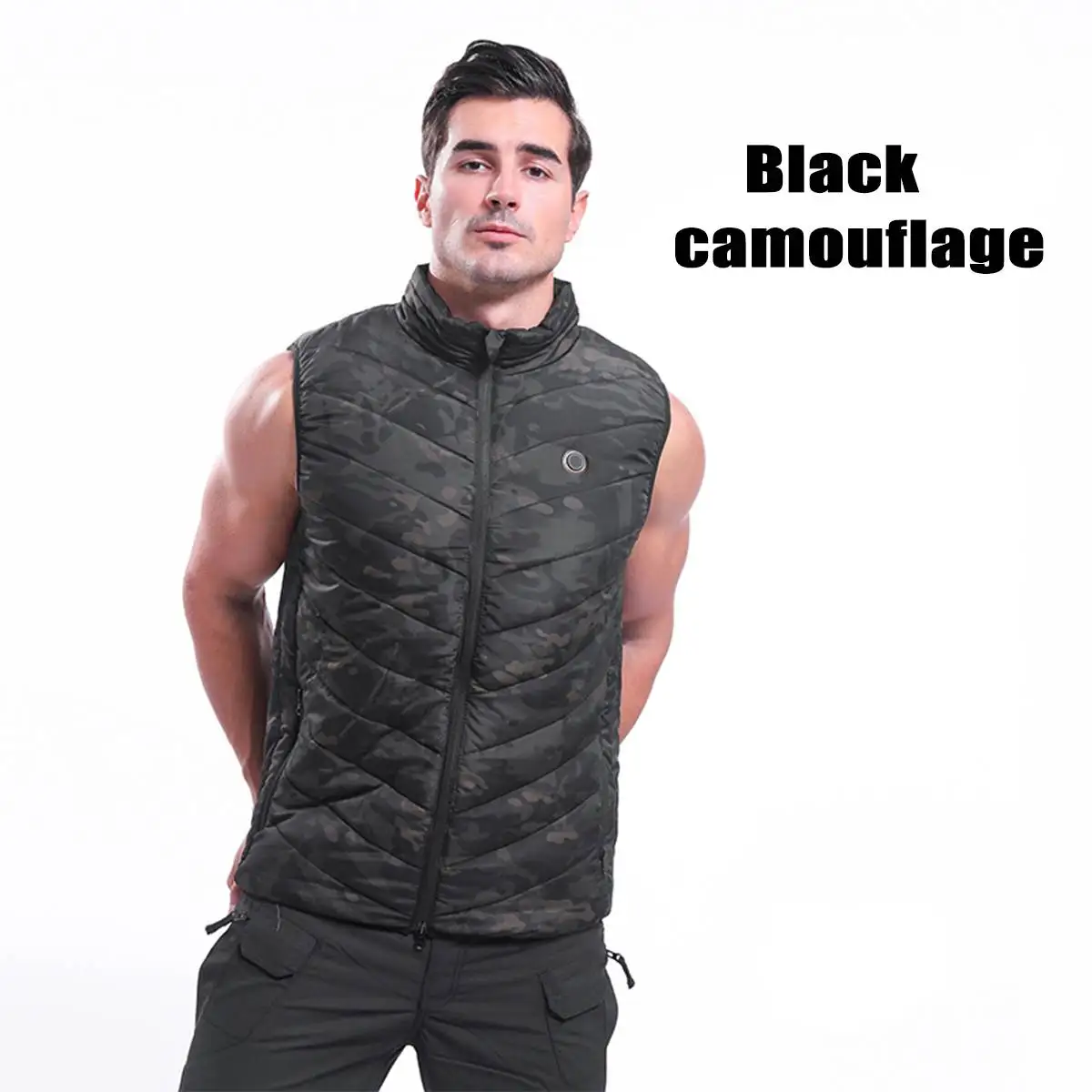 Black Camouflage Водонепроницаемый наружный USB Инфракрасный Электрический жилеты с подогревом куртки для мужчин и женщин Зимняя теплая одежда мотоцикл Охота - Цвет: Black Camouflage