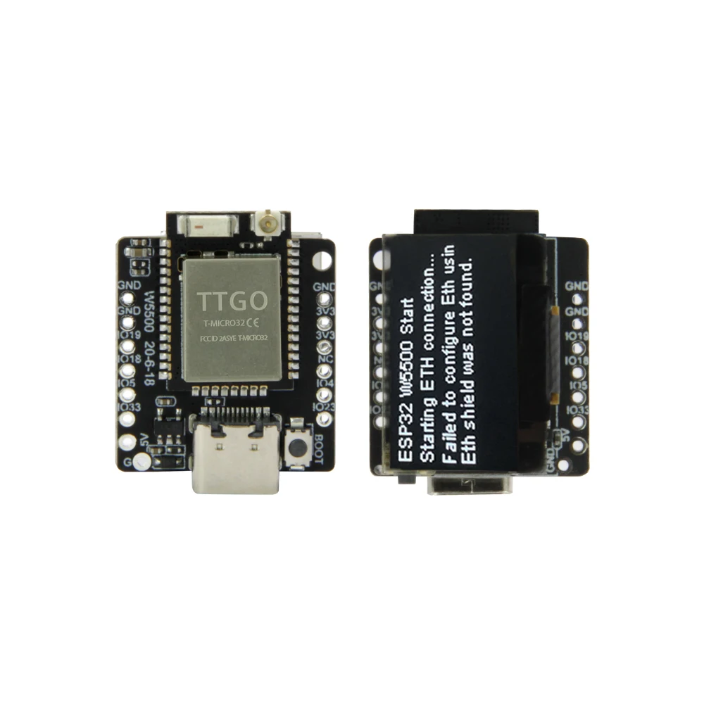 LILYGO® TTGO T-Lite W5500 ESP32 Main Chip SSD1306 0.96 Inch Oled Type-C USB Programming Development Board