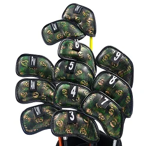 Champkey Monster Skull Golf железный наконечник 12 шт.(3~ 9, A, P, S, L, L)-черный зеленый цвет гладильная доска для гольфа - Цвет: Black green