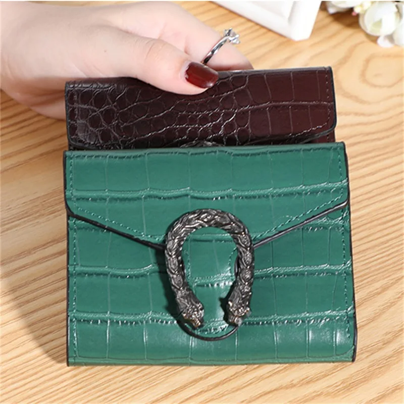 

Women Wallets Crocodile Pattern Leather Luxury Brand Small Mini Coin Purse Hasp Card Holder Lady Wallet Female Leather Buckle