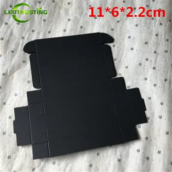 

Leotrusting 50pcs 11*6*2.2cm Large Blank Black Paper Box Black Cardboard Paper Gift Packaging Box Handmade Gift Paper Boxes