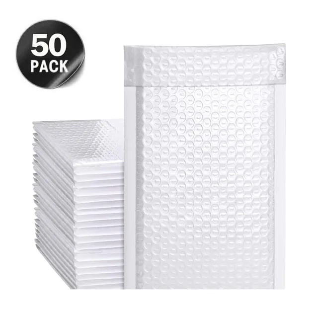 50pcs Mailer Poly Bubble Padded Mailing Envelopes for Mailer Gift Packaging Self Seal Bag Bubble Padding Black White And Pink white