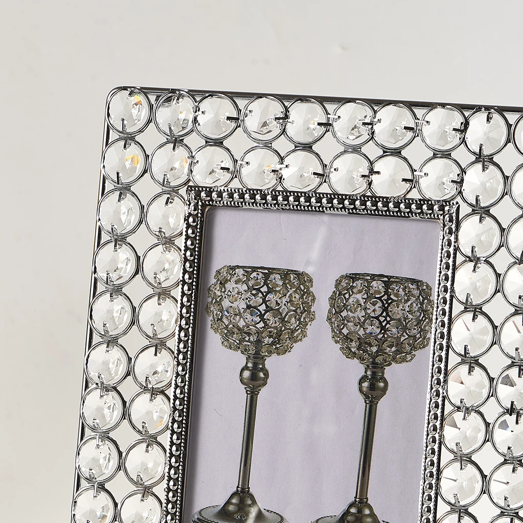 Crystal Beaded Photo Frame Bridal Favor Metal Frames Photo Display Decor