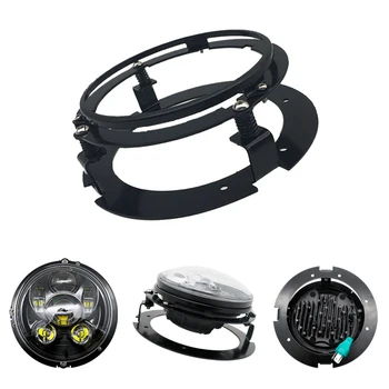 

2PCS 5.75 Inch Black Car Motorcycles Headlight Round Mounting Bracket Suitable for Touring Softail Jeep Headlight Adapter