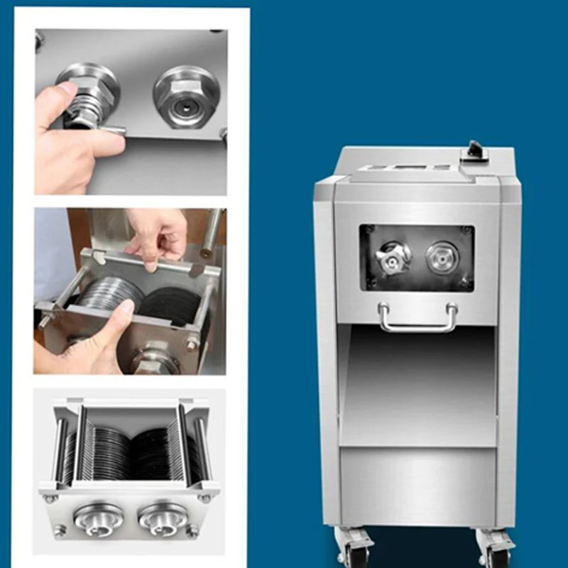 

Commercial Meat Slicer Stainless Steel Fully Automatic Shred Slicer Dicing Machine Electric Vegetable Cutter Grinder