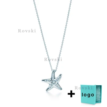 

XL TFX Rllen Original Popular Brand Starfish Inlaid Diamond Necklace Suitable for Women's Party Jewelry Wholesale Free Delivery.