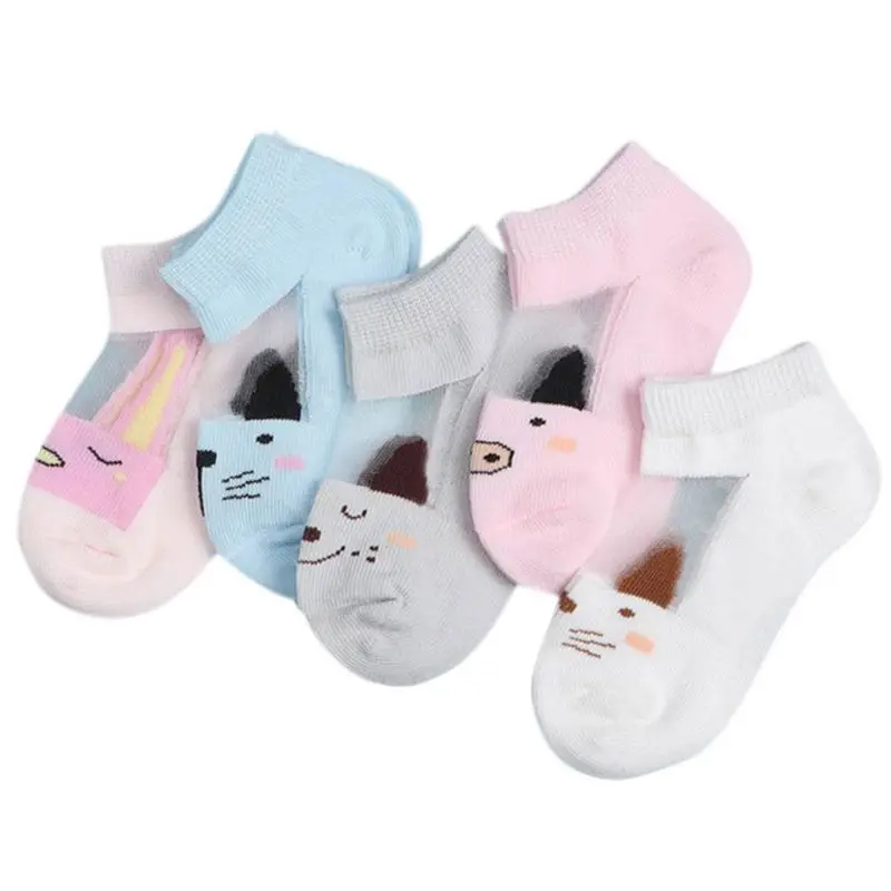 5 пар детских мягких милых Хлопковых Носков для мальчиков и девочек детские короткие весенне-летние носки разных цветов