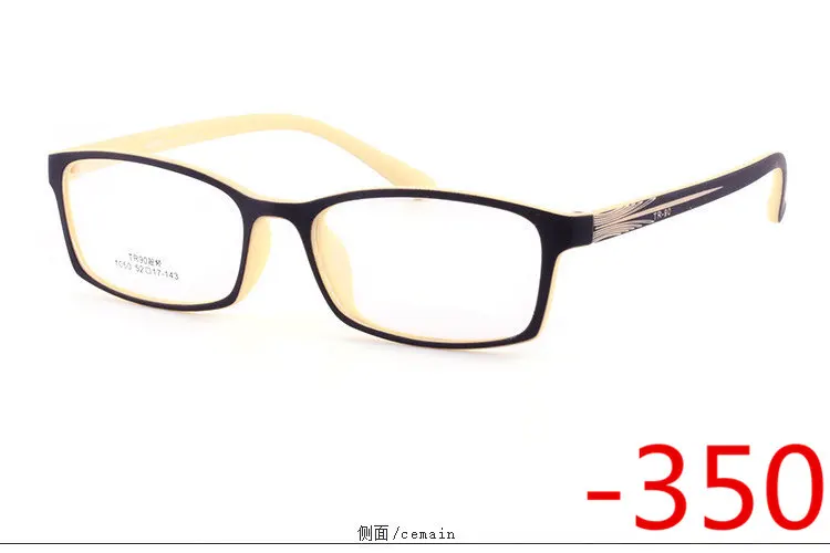 Black yellow-350 Модные TR90 оправы, близорукость, фотохромные солнцезащитные очки, плоское зеркало, Настраиваемые мужские и женские очки по рецепту - Цвет оправы: Black yellow-350