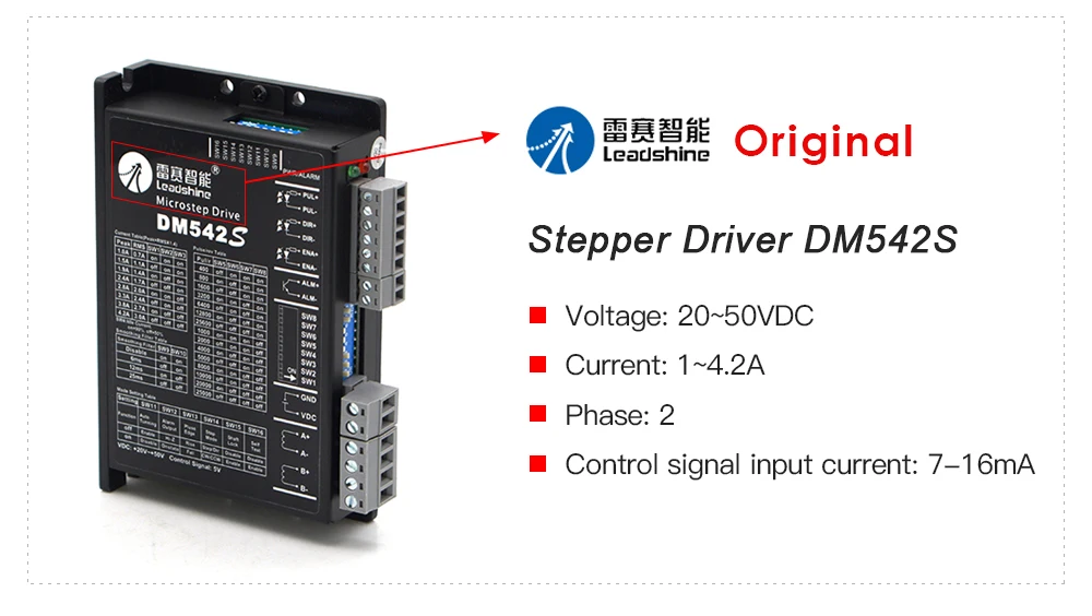 Leadshine 2-фазный шаговый мотор драйвер DM542S поставить Напряжение 20-50VDC Выход ток 1,0-5.0A заменить Microstep драйвер DM542