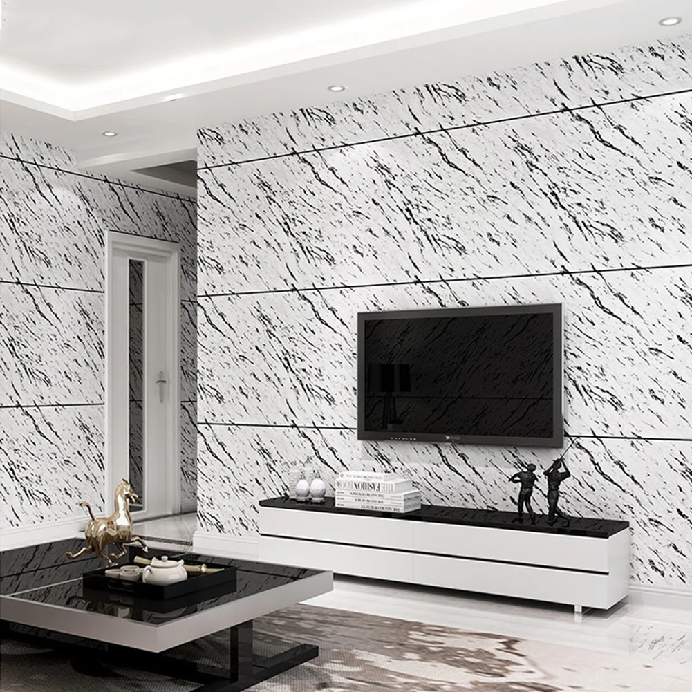 Simple Modern Striped Wallpaper Marble Pattern Washable Pvc Wallpaper Living Room TV Background Wall Paper Papel De Parede