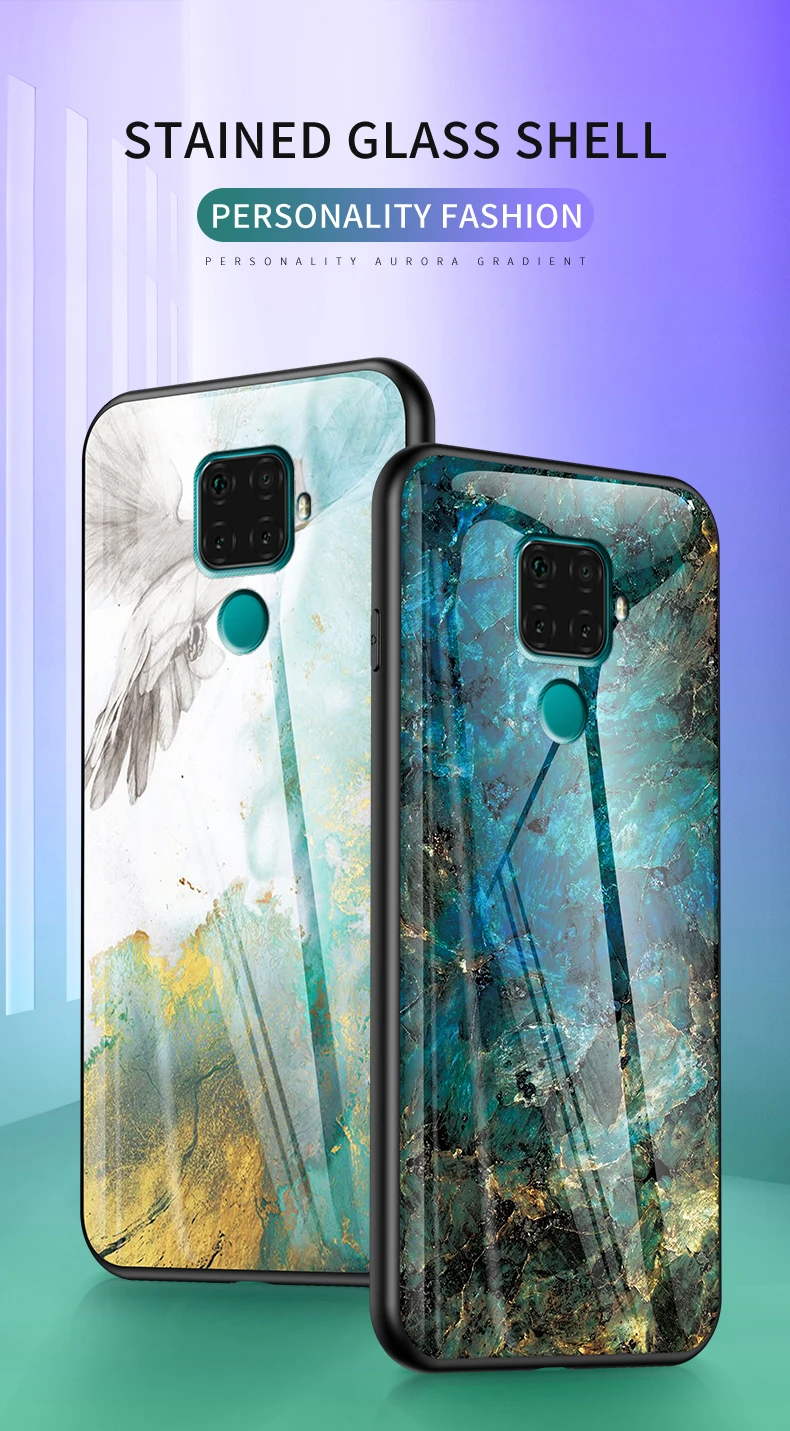 Для huawei mate 30 Lite чехол из мраморного глянцевого закаленного стекла Мягкий Силиконовый противоударный жесткий чехол для телефона для huawei Nova 5i Pro Чехол