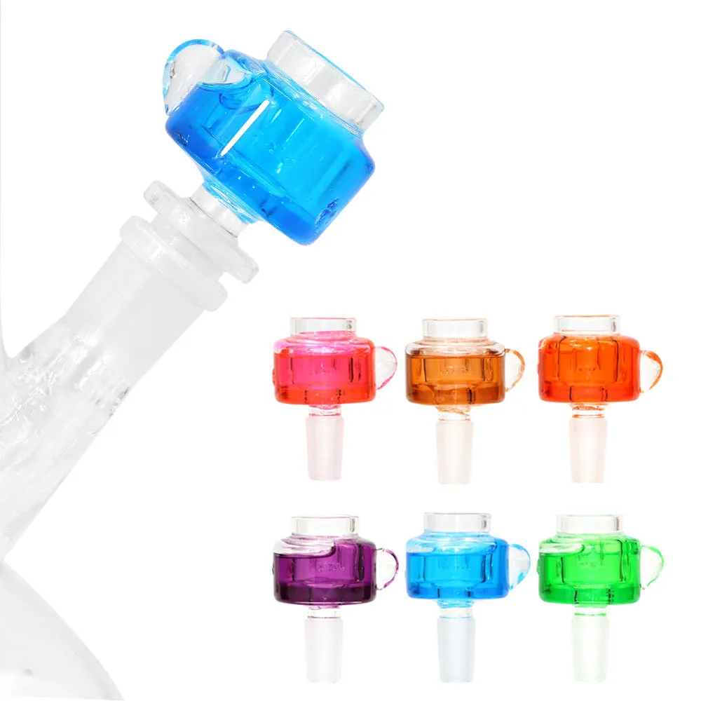 Glass Decorative Craft Bowl With Freezing Fluid 14MM Male Handemade Hookah Water Pipes Tobacco Smoking Pipe Accessoires |
