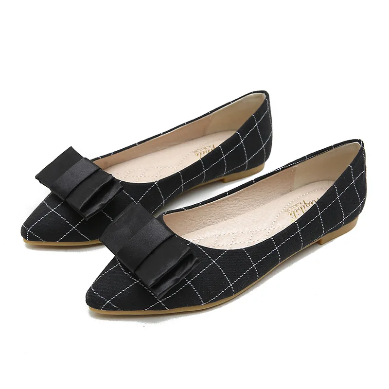 

2020 Bow Women Flat Platform Loafers Lazy Shoes Ladies Canvas Fashion Lattice Slip On Breathable Casual Boat Shoes