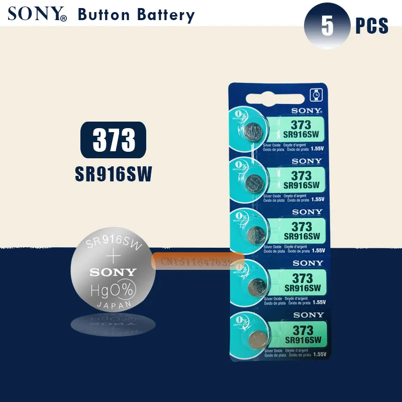

5pcs Sony 100% Original 373 SR916SW 916 SR916 Watch Battery SR916SW 373 Button Coin Cell MADE IN JAPAN