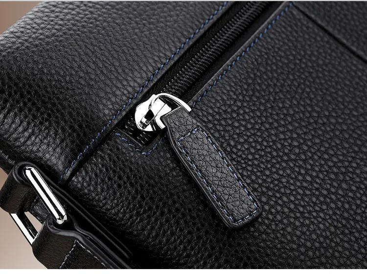 Новая сумка люксовый бренд Мужская сумка через плечо кожаные сумки Bolsas Grande черная кожа воловья кожа PL001D