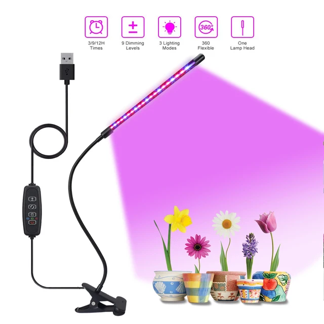 Kerti Növény Növekedési Lámpa Led Gyortott Könnyen Autományok Támogatása Usb Vevékés Védelmi Teljes Spektrum Phyto Beltéri Zöldségvirághoz - Image 3