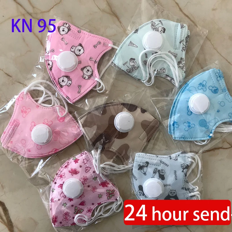 

KN95 Kids Mask FFP2 Child Face Masks N95 95% Filtration Dustproof Anti-fog Breathable Girls Boys Cartoon Dustproof Mouth Mask