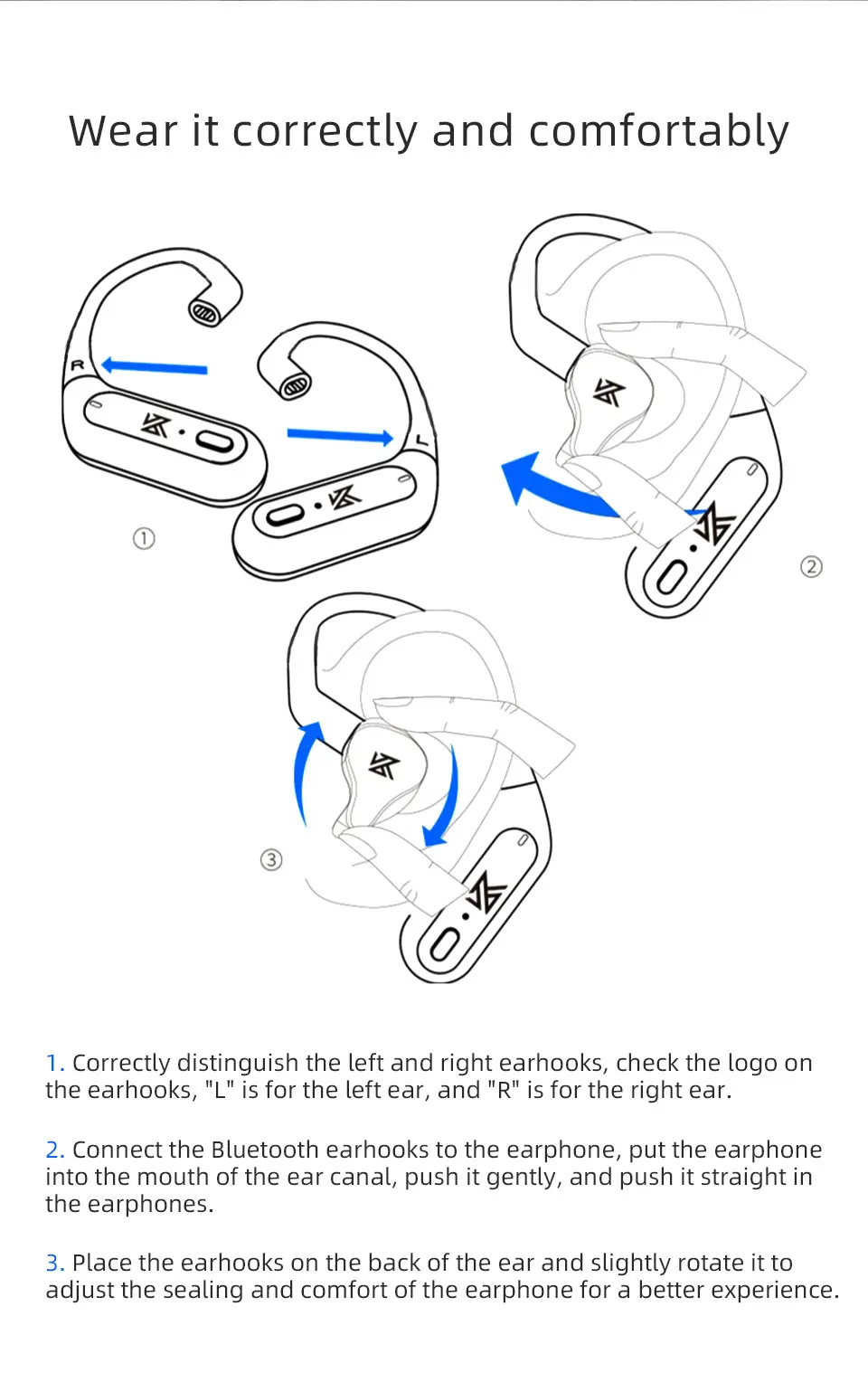 KZ AZ09 Pro Upgrade Wireless Headphones Bluetooth-compatible 5.2 Cable Wireless  Ear Hook B/C PIN Connector With Charging Case