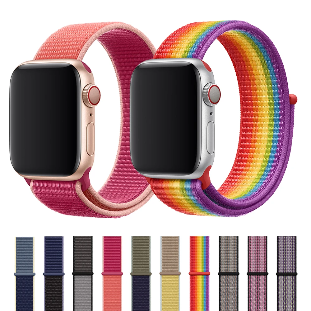 Нейлоновый спортивный ремешок для Apple Watch Series 5 4 3 44 мм 40 мм сменный ремешок iwatch 5 38 мм 3 2 Hyper