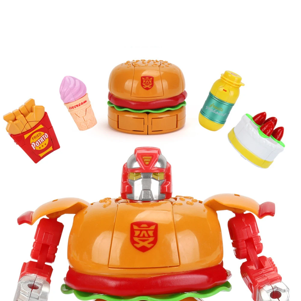 Transformation Model Robot Hamburger Transforming Kids Toy Toddler Robots Cool Toy for Boys Birthday Toys For Children Gifts