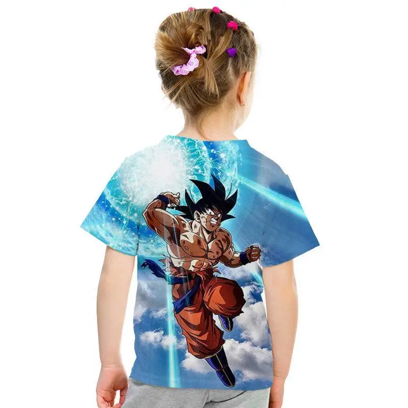 Dragon Ball Z Goku Saiyan/Shenlong patrn Dragon Ball анимацин nios camiseta nios Топы camiseta hombres nias camiseta Прямая поставка