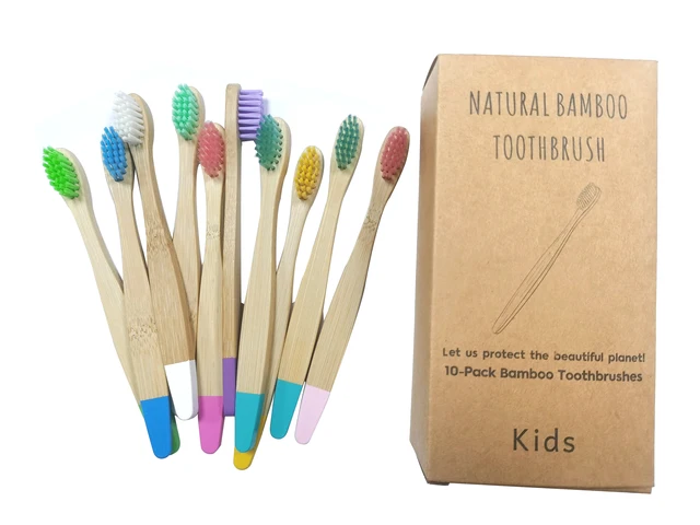 New  Organic Children's Bamboo Toothbrush ten Colors Soft Fibre Bristles Biodegradable Handle Eco Friendly Kids Toothbrushes 2