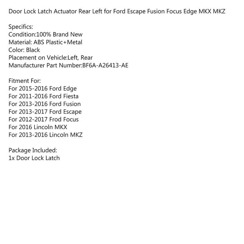 Привод защелки дверного замка задний левый для Ford Escape Fusion Focus Edge MKX MKZ PY