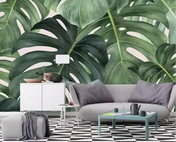 

Custom wallpaper Nordic style tropical leaves large banana leaf TV background wall home decoration murals 3d wallpaper
