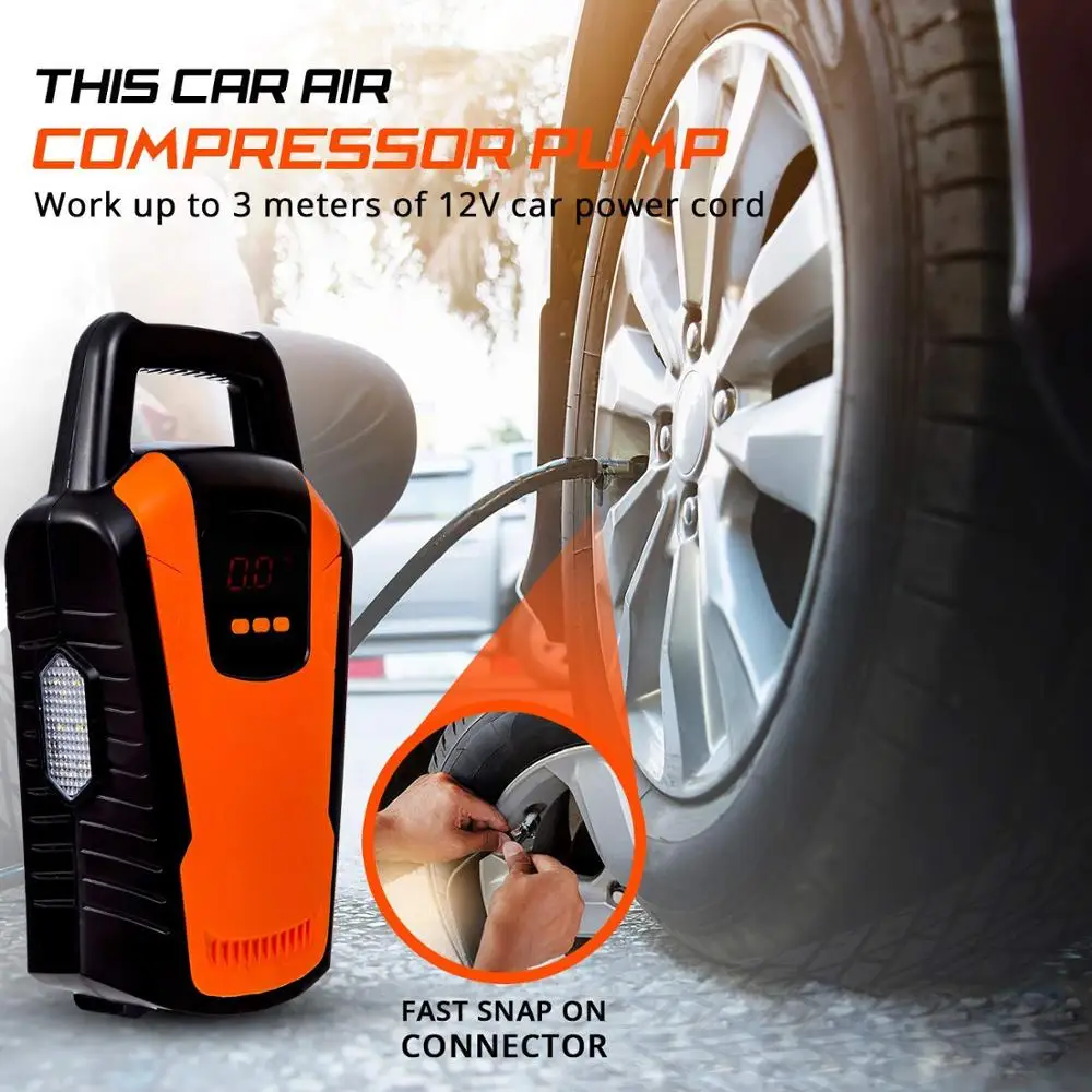 Шинный насос с большой Дисплей Digital 12V 120W 150PSI