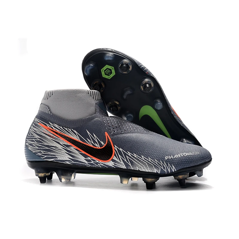 Nike Phantom VSN Elite DF SG-Pro Anti-сабо; большие размеры 39-45 высокие ботильоны футбольные бутсы обувь Футбол бутсы Для мужчин Бутсы Обувь для футбола