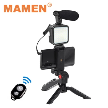 MAMEN-Kit de grabación de vídeo Vlogging profesional, Mini trípode, Bluetooth, Control de Selfie, para cámara SLR, Smartphone, grabación