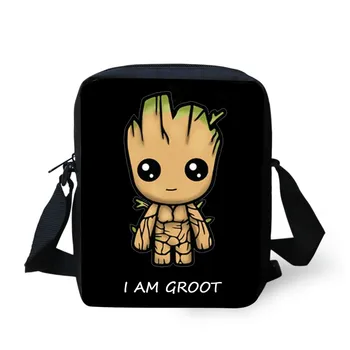 

THIKIN Cartoon Groot Printed Girls Mini Messenger Bag Schoolbags For Kindergarten Boys Primary Students Preschool Bags Custom